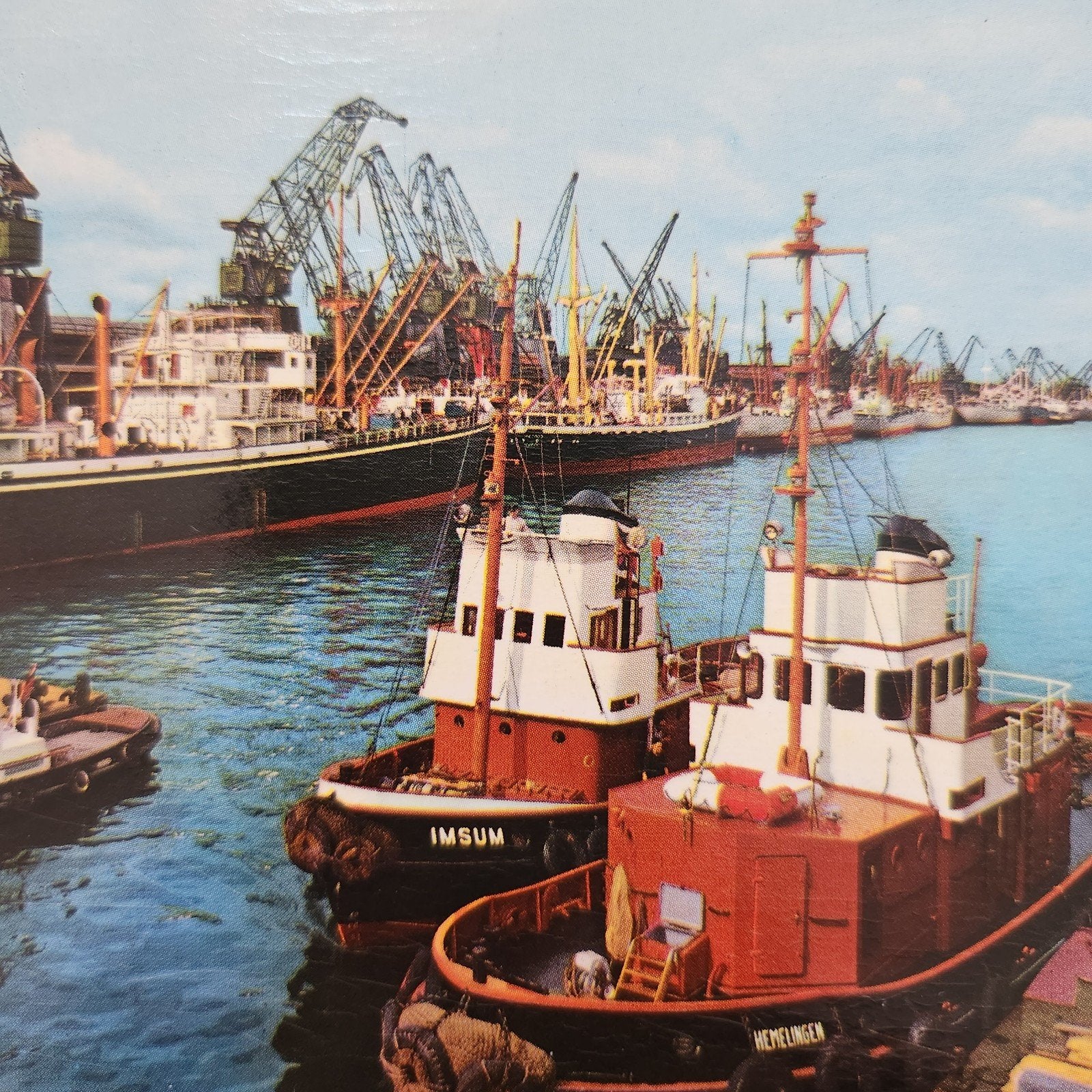 Oude ansichtkaart haven Bremen met sleepboten, Verzenden, 1960 tot 1980, Gelopen, Duitsland