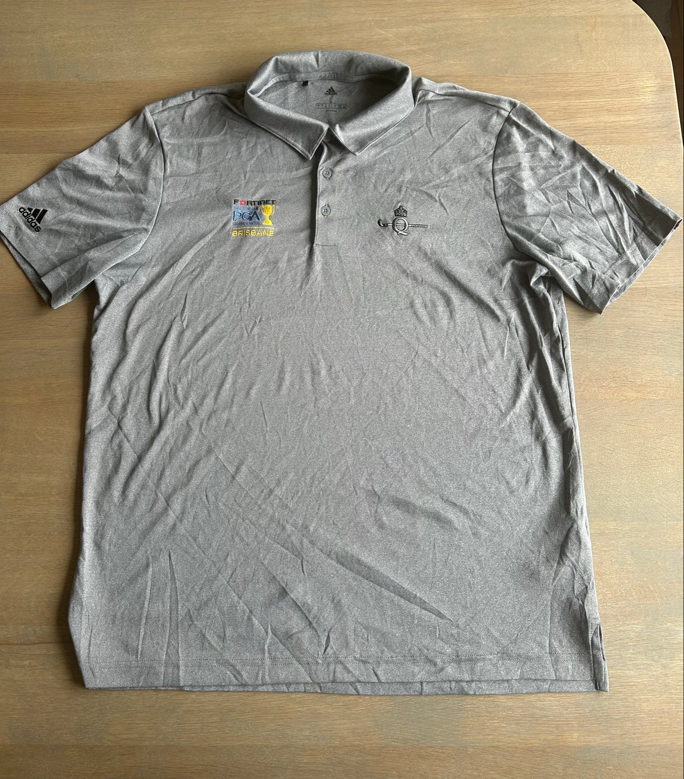 Adidas Fortinet Australian PGA Championship Polo, Verzenden, Zo goed als nieuw, Maat 52/54 (L), Grijs