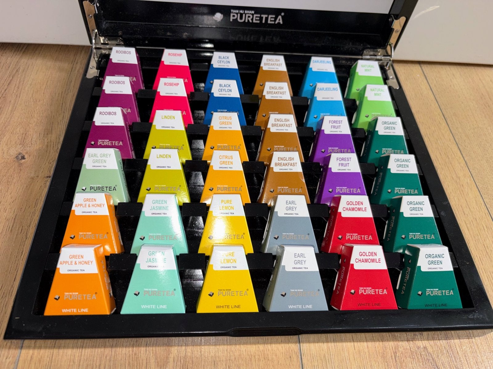 Pure Tea Whiteline 36 vaks, Hout, Nieuw, Ophalen of Verzenden, Zwart
