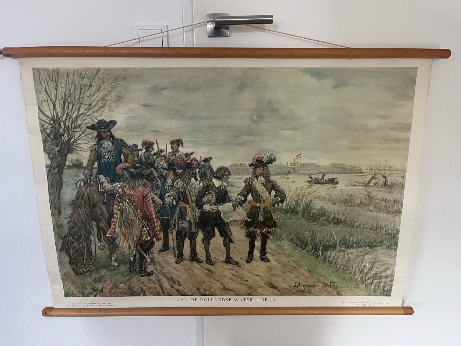 Historische Schoolplaat: Hollandse Waterlinie 1672, Antiek en Kunst, Ophalen, Geschiedenis