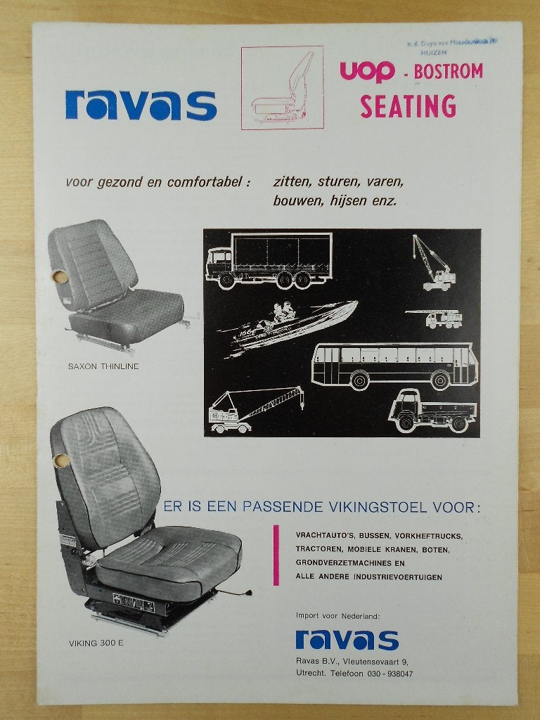 RAVAS Utrecht 1979 Brochure – Stoelen Viking, Ravas, Ophalen of Verzenden, Zo goed als nieuw, Overige merken