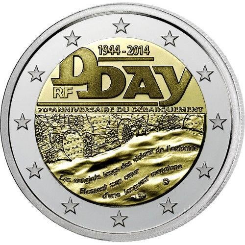 2 Euro Frankrijk 2014 UNC - D-Day, Postzegels en Munten, Munten | Europa | Euromunten, Verzenden, Frankrijk, 2 euro, Losse munt