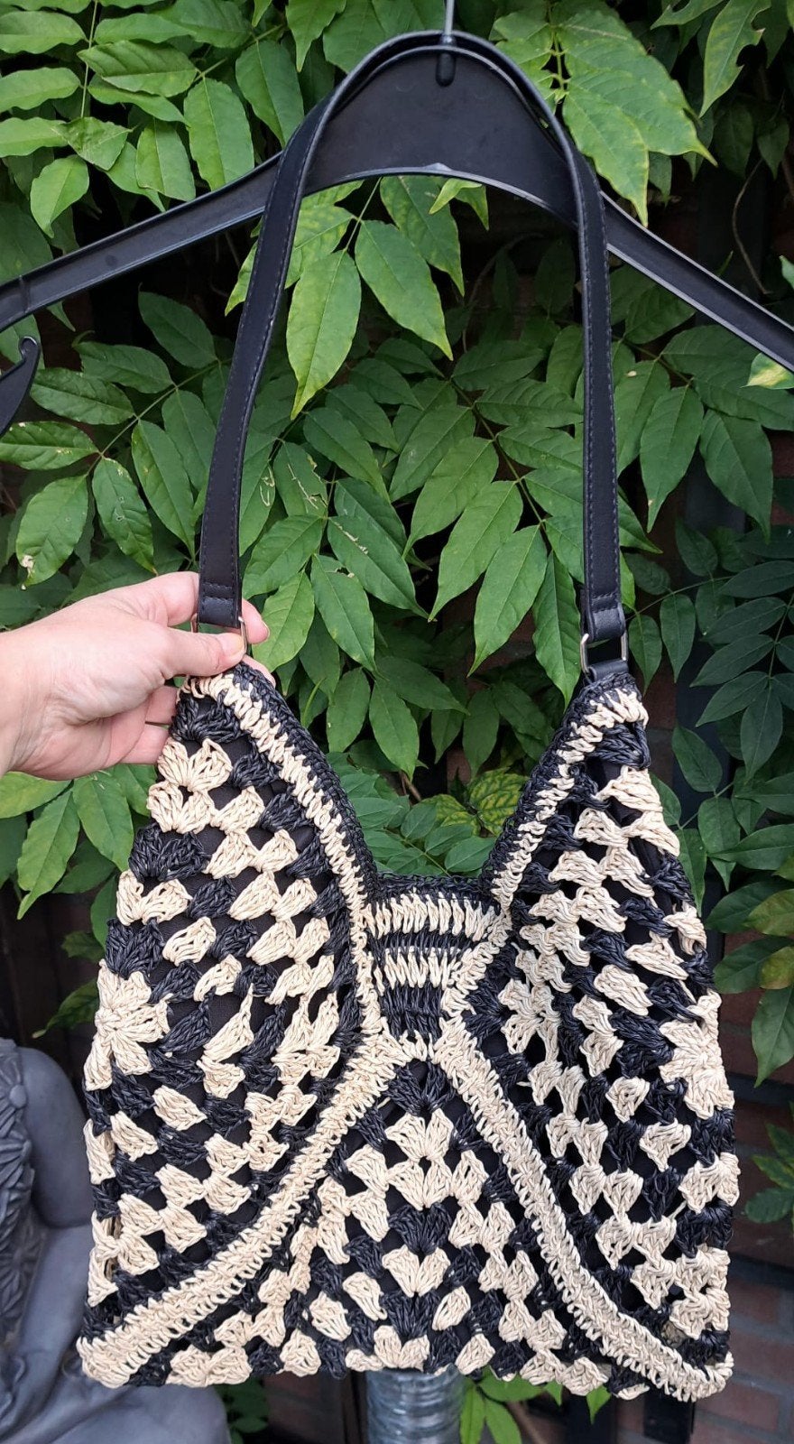 schoudertas/strandtas/Boho style/ibiza stijl, Verzenden, Nieuw, Zwart, Schoudertasje