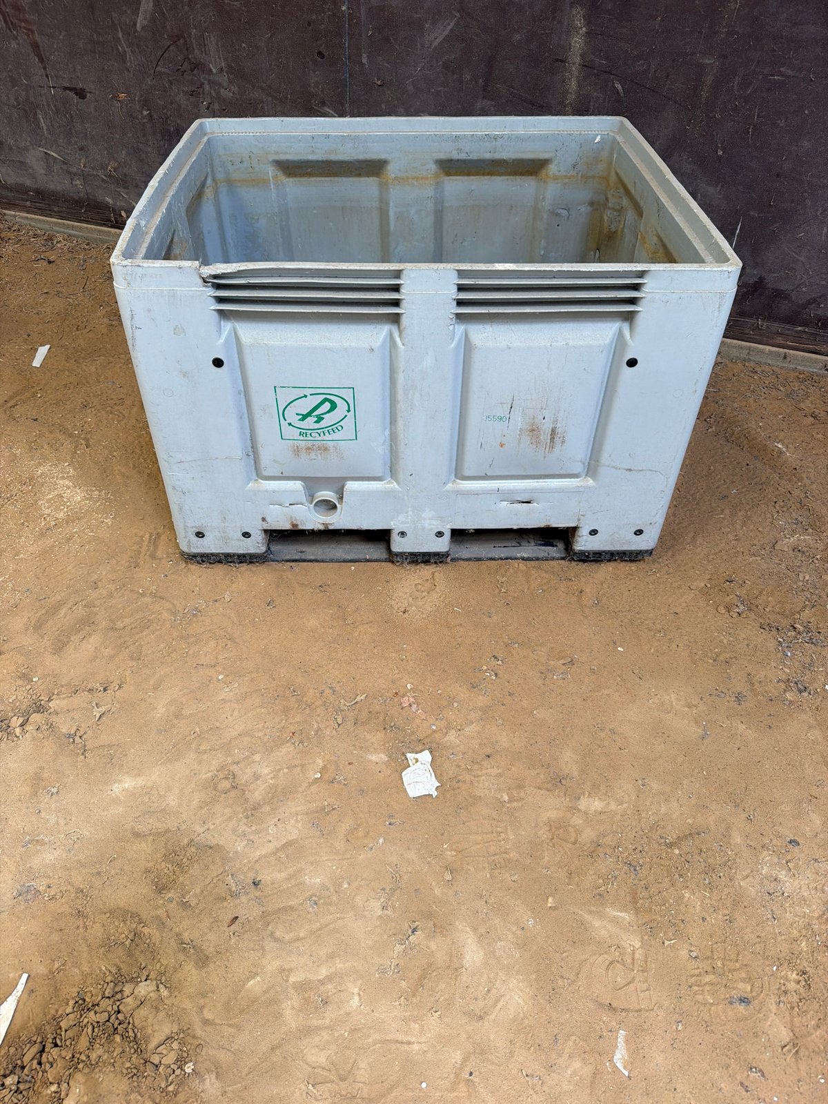 Grote grijze plastic bak 2 stuks- opslag/transport, Ophalen, Gebruikt, 100 cm of meer, 60 cm of meer