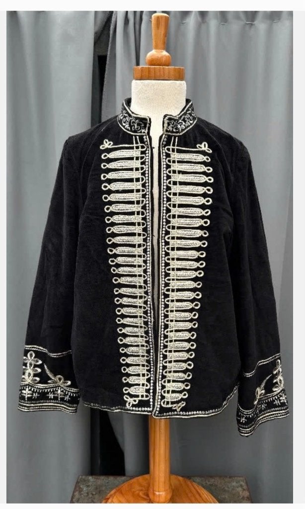 Dames jasje, Napoleon look, leger look, maat M, 55 cm lang, Zwart, Nieuw, Ophalen of Verzenden, X