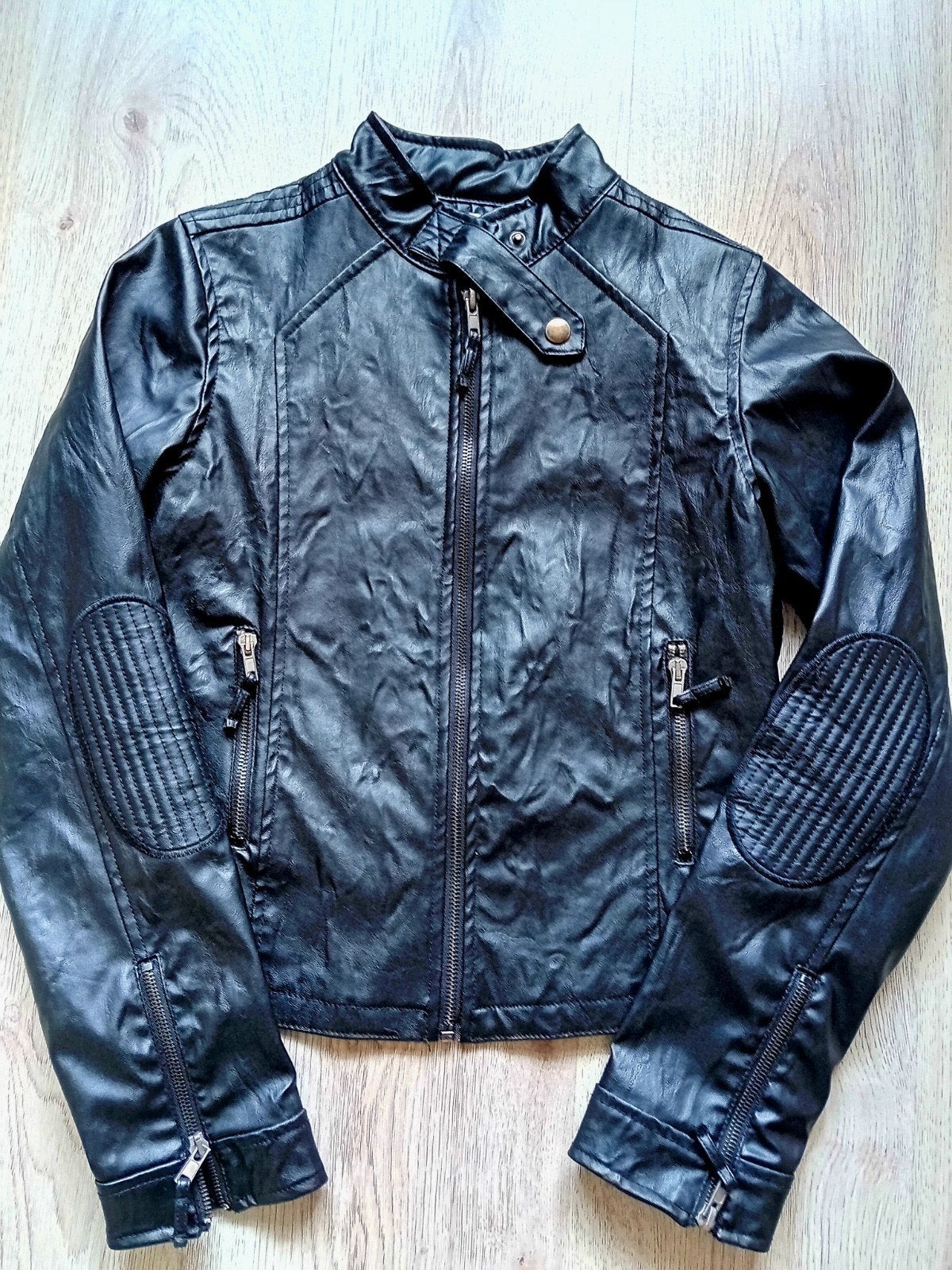 ZARA Basic bikerjack - Maat M, Kleding | Dames, Jassen | Zomer, Gedragen, Maat 38/40 (M), Zwart, Ophalen of Verzenden
