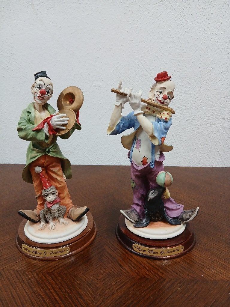 2 vintage Leonardo Collection "Circus Clown" beeldjes, Ophalen of Verzenden, Zo goed als nieuw, Mens