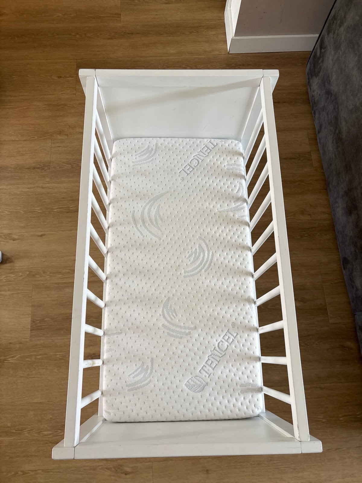 Wit wiegje met matras, Kinderen en Baby's, Ophalen, Gebruikt, Ledikant