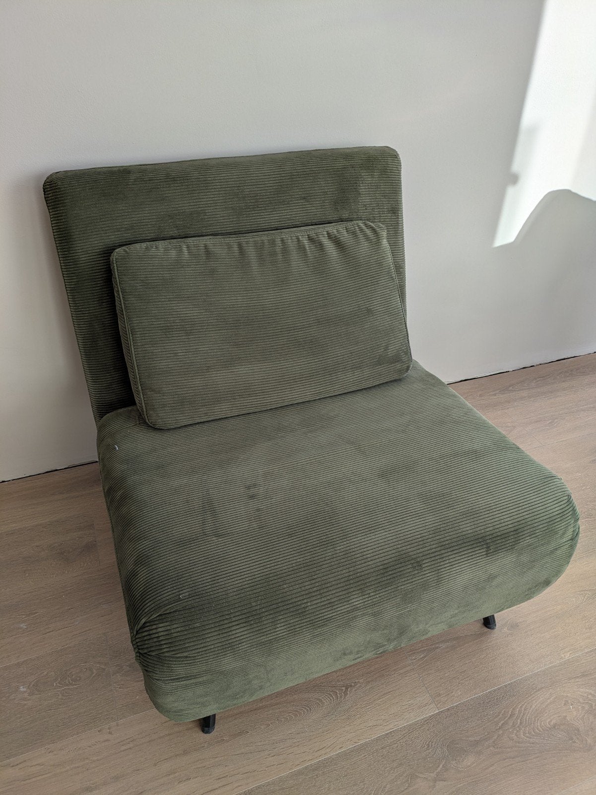 Groene zit/slaapbank MADE - 190x80, Ophalen, Gebruikt, Eenpersoons, 190 cm of minder