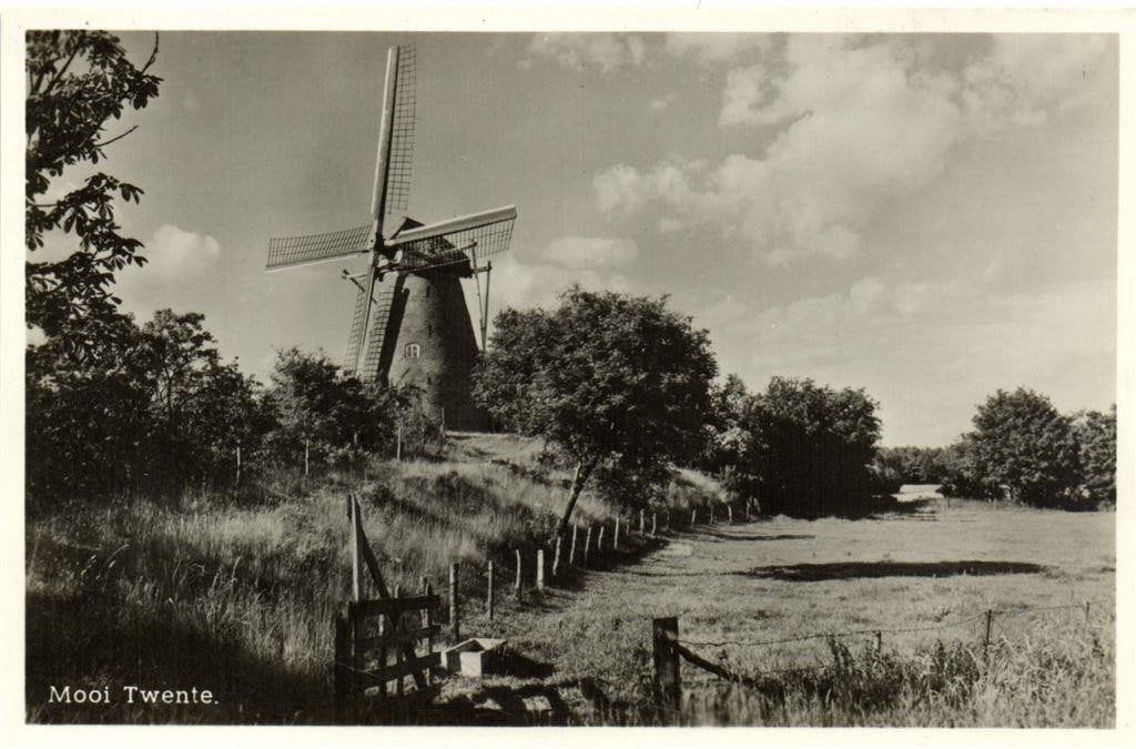 Mooi Twente - Fleringen, Molen in Twenthe - ongelopen, Verzamelen, Ansichtkaarten | Nederland, Ongelopen, Overijssel, 1940 tot 1960
