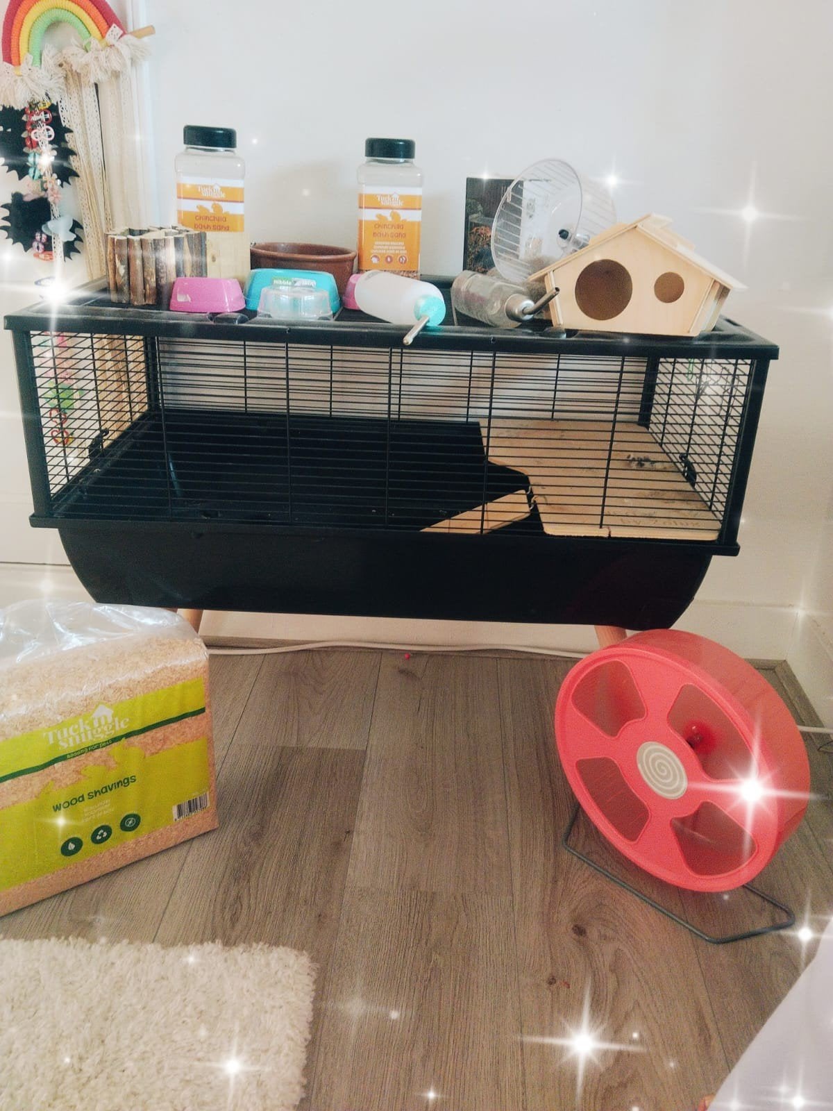 Grote Hamsterkooi kleur zwart, Kooi, Gebruikt, Hamster, 75 tot 110 cm