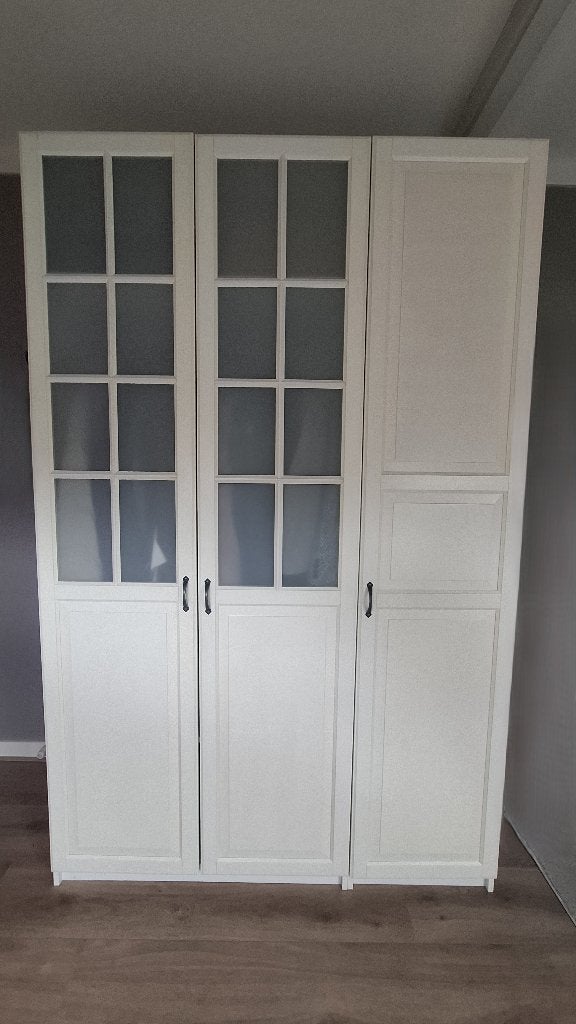 IKEA PAX kledingkast met BERGSBO paneeldeuren - wit, Ophalen, Overige materialen, Gebruikt, 100 tot 150 cm