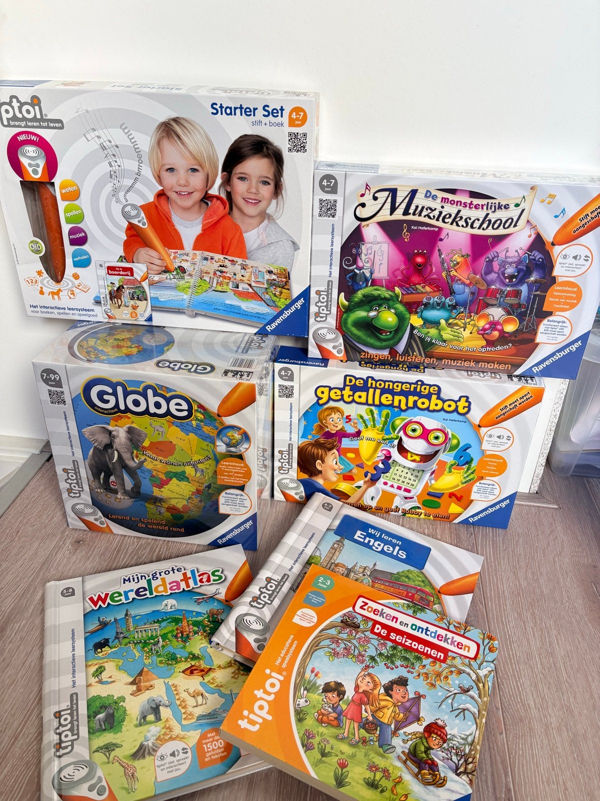 Tiptoi Starter Set + 6 boeken/spellen - (Zo goed als) nieuw, Ophalen of Verzenden, Zo goed als nieuw, Taal en Lezen, Met geluid