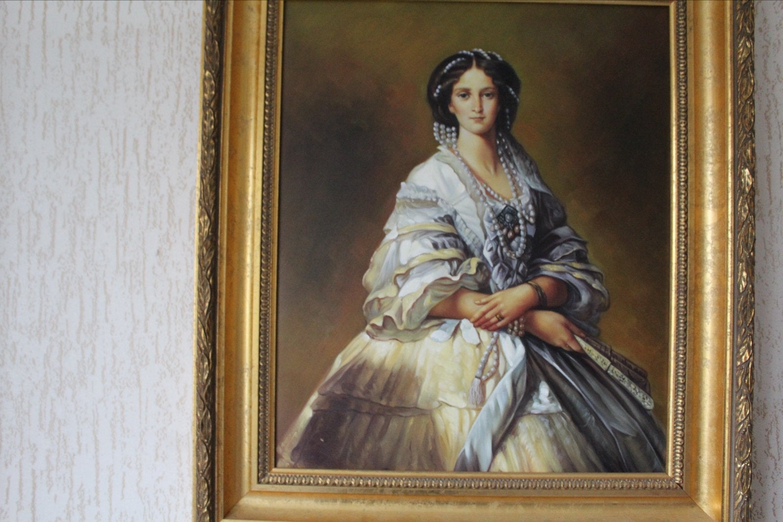 Schilderij met lijst - Portret van een dame, Ophalen