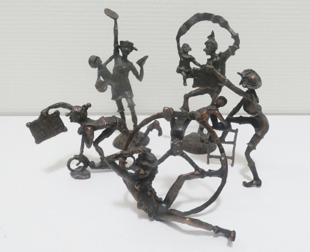 5x brons beeldje clinic clown [1964], Antiek en Kunst, Ophalen