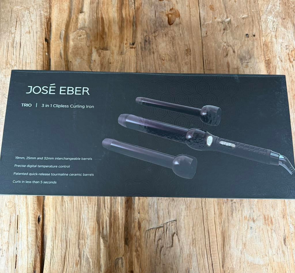 José Eber trio clipless krulrang set gebruikt, Sieraden, Tassen en Uiterlijk, Uiterlijk | Haarverzorging, Gebruikt, L, L, L