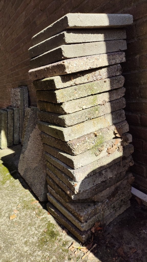 Betontegels Grindtegels, Tuin en Terras, Tegels en Klinkers, Ophalen, Gebruikt, Beton, Terrastegels