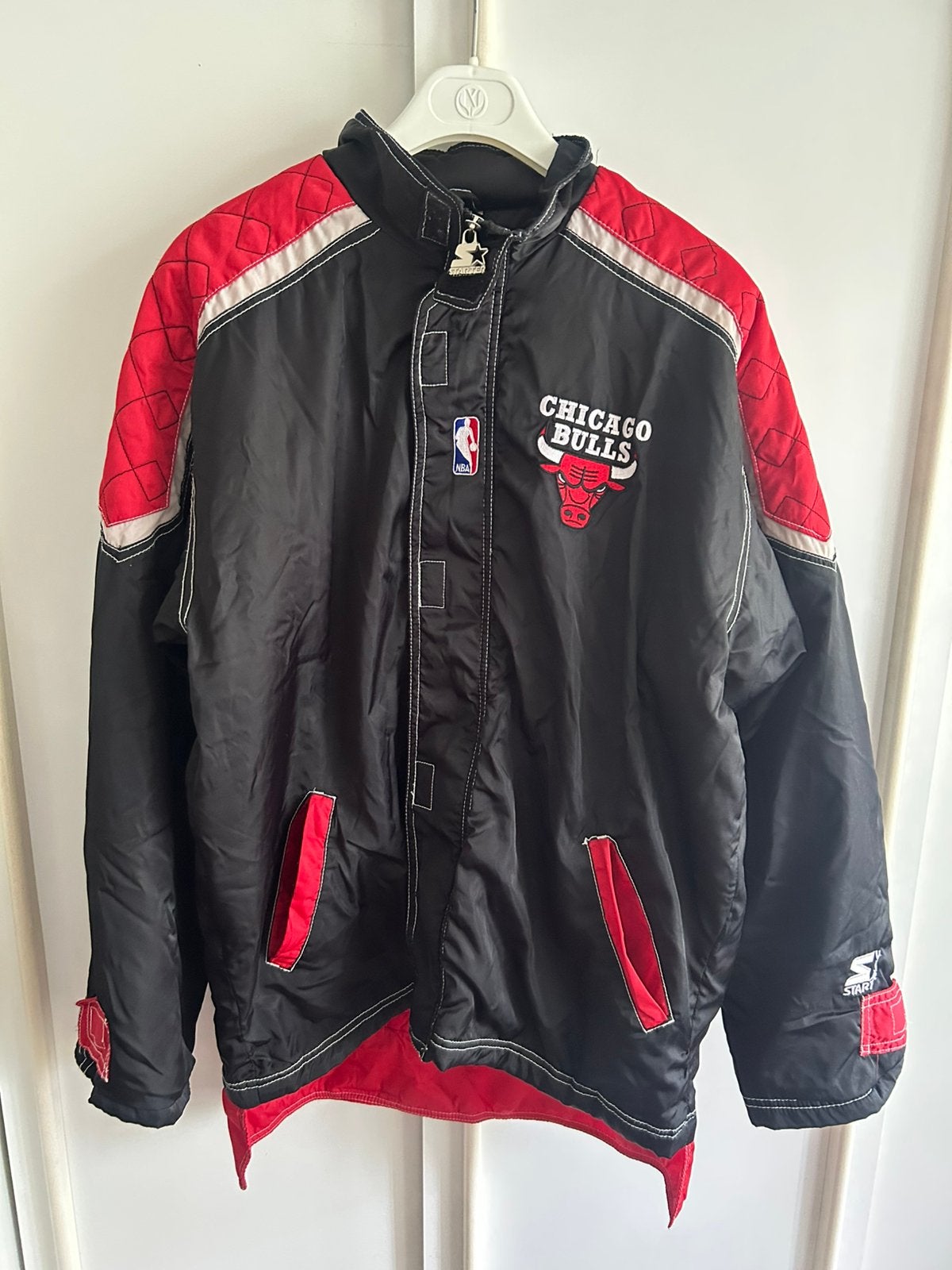 Vintage Chicago Bulls Starter jas jacket 90’s streetwear XL, Verzenden, Zo goed als nieuw, Kleding