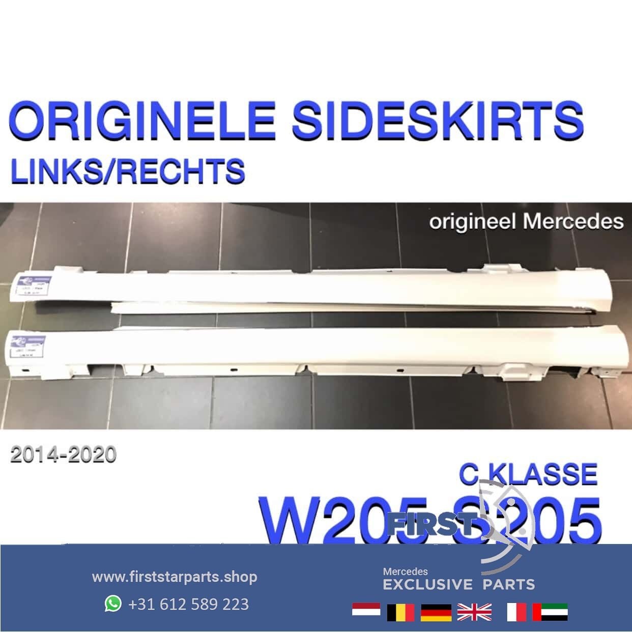 W205 S205 C Klasse 2020 SIDESKIRTS DORPEL LIJST Mercedes ori, Gebruikt, -, Rechts, Ophalen of Verzenden