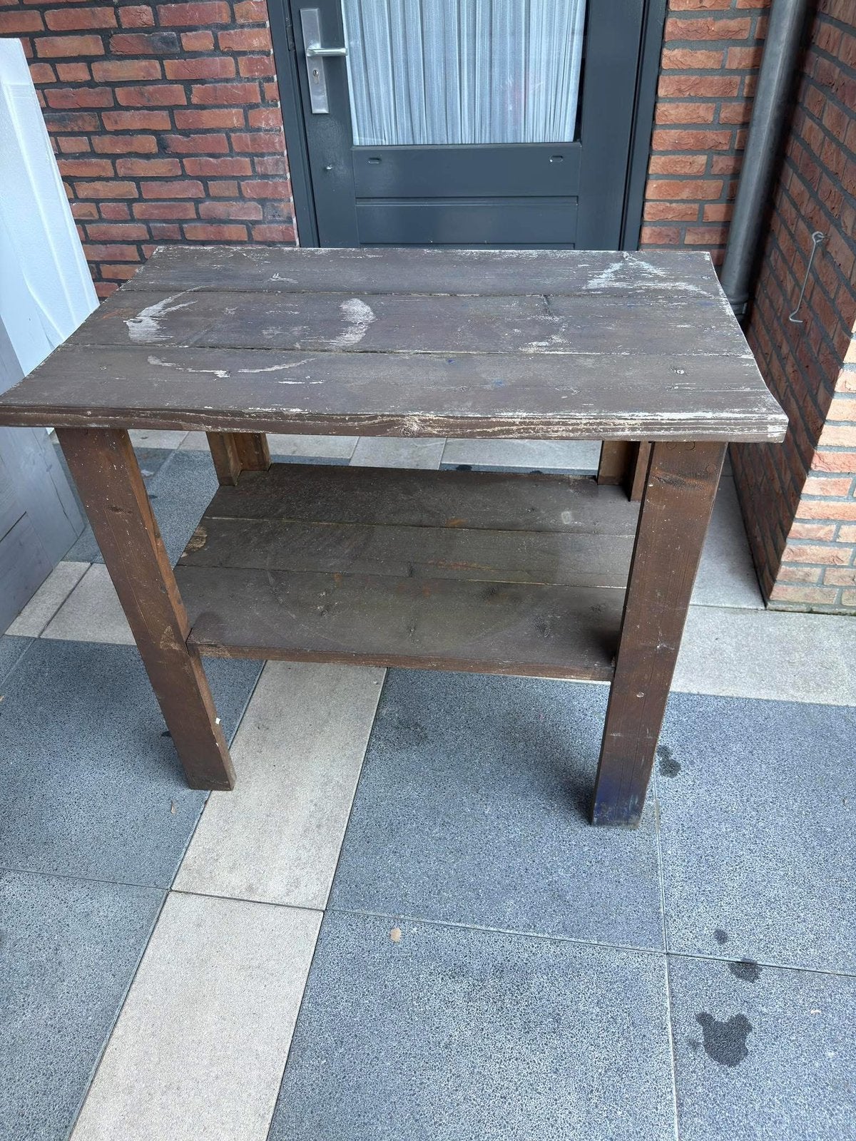 Houten tafeltje, Ophalen, Zo goed als nieuw, Rechthoekig, Hout