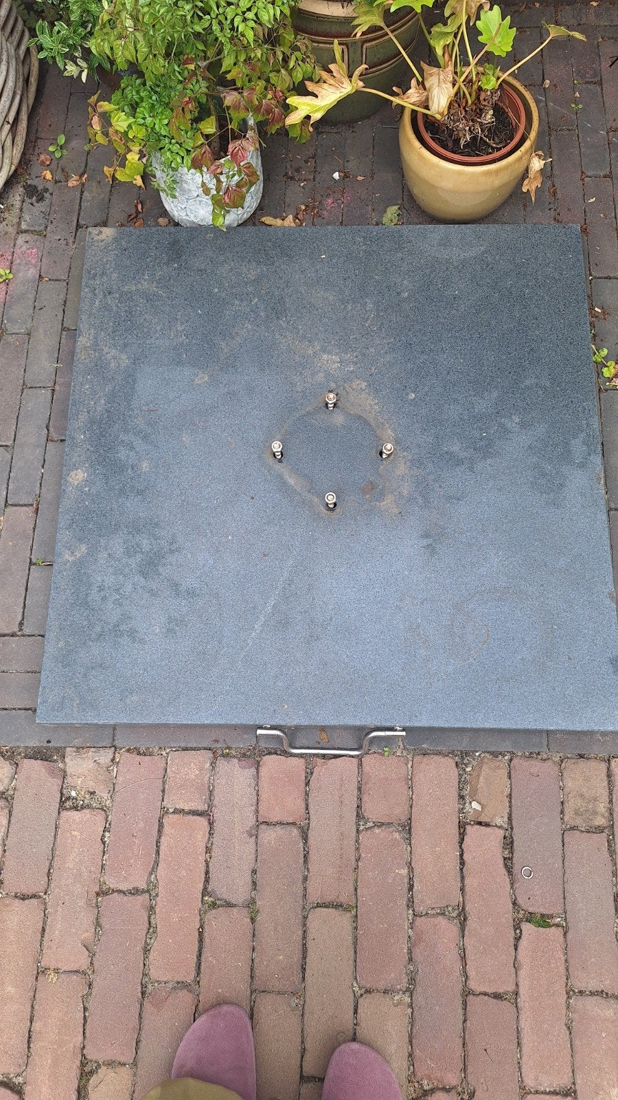 Grote marmeren parasolvoet, Tuin en Terras, Ophalen of Verzenden, Gebruikt, Minder dan 1 meter, Parasolvoet