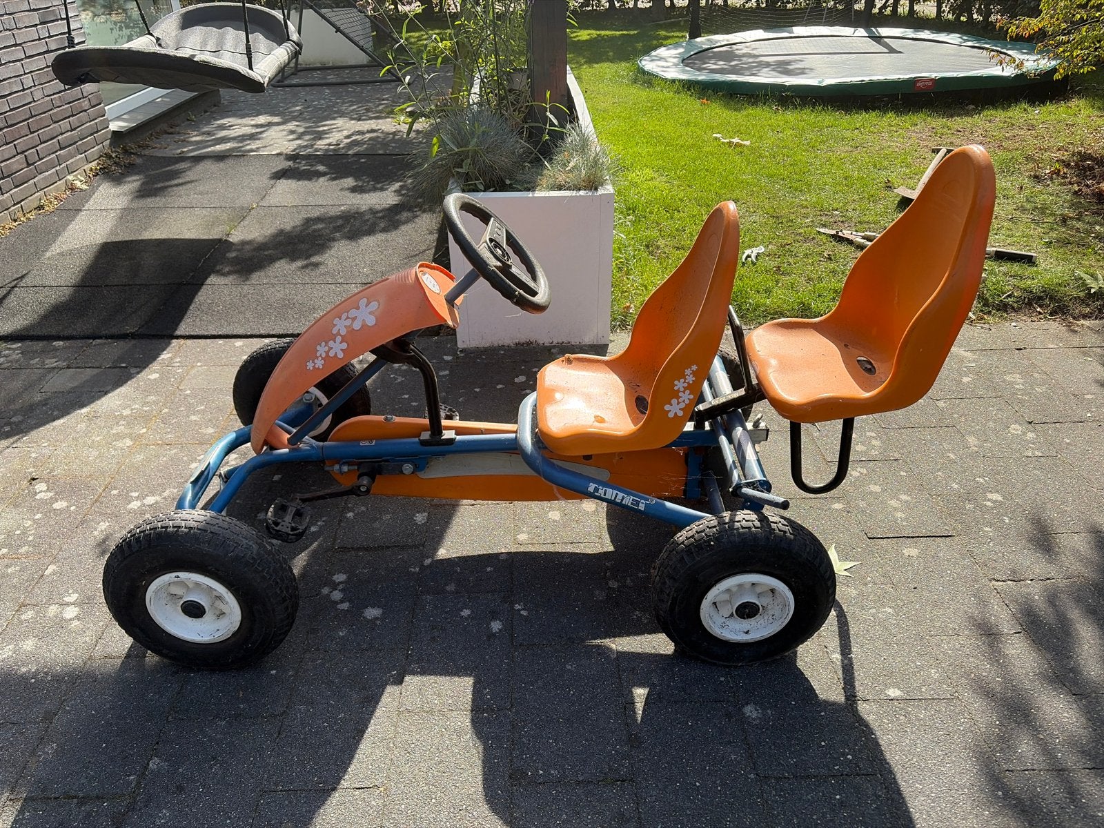 Berg skelter met twee zitjes - Oranje en blauw, Ophalen, Gebruikt, Trapvoertuig