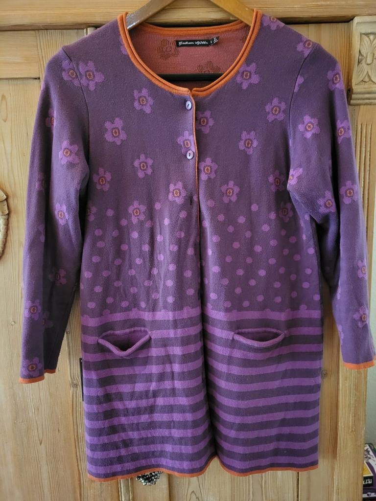 Gudrun Sjoden lang vest maat L, Verzenden, Gedragen, Maat 42/44 (L), Paars