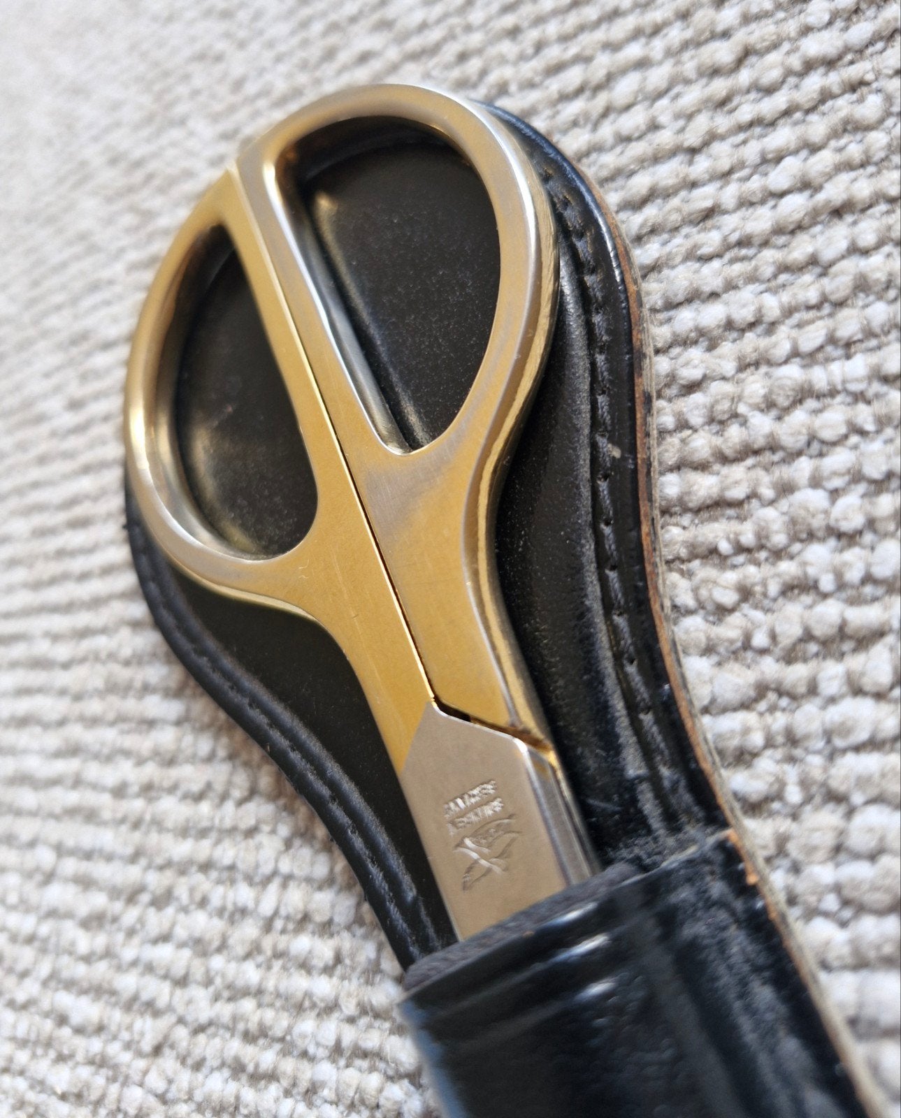Vintage Solingen schaar in leren etui/houder/holster, Ophalen of Verzenden