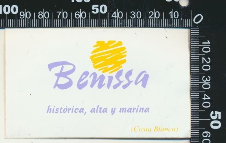 Sticker: Benissa - Costa Blanca, Ophalen of Verzenden, Zo goed als nieuw, Bedrijf of Vereniging