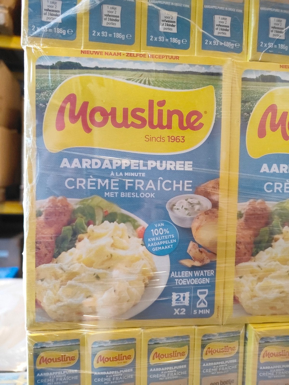 Partij Mousline Aardappelpuree Crème Fraîche met Bieslook, Ophalen, ., ., .