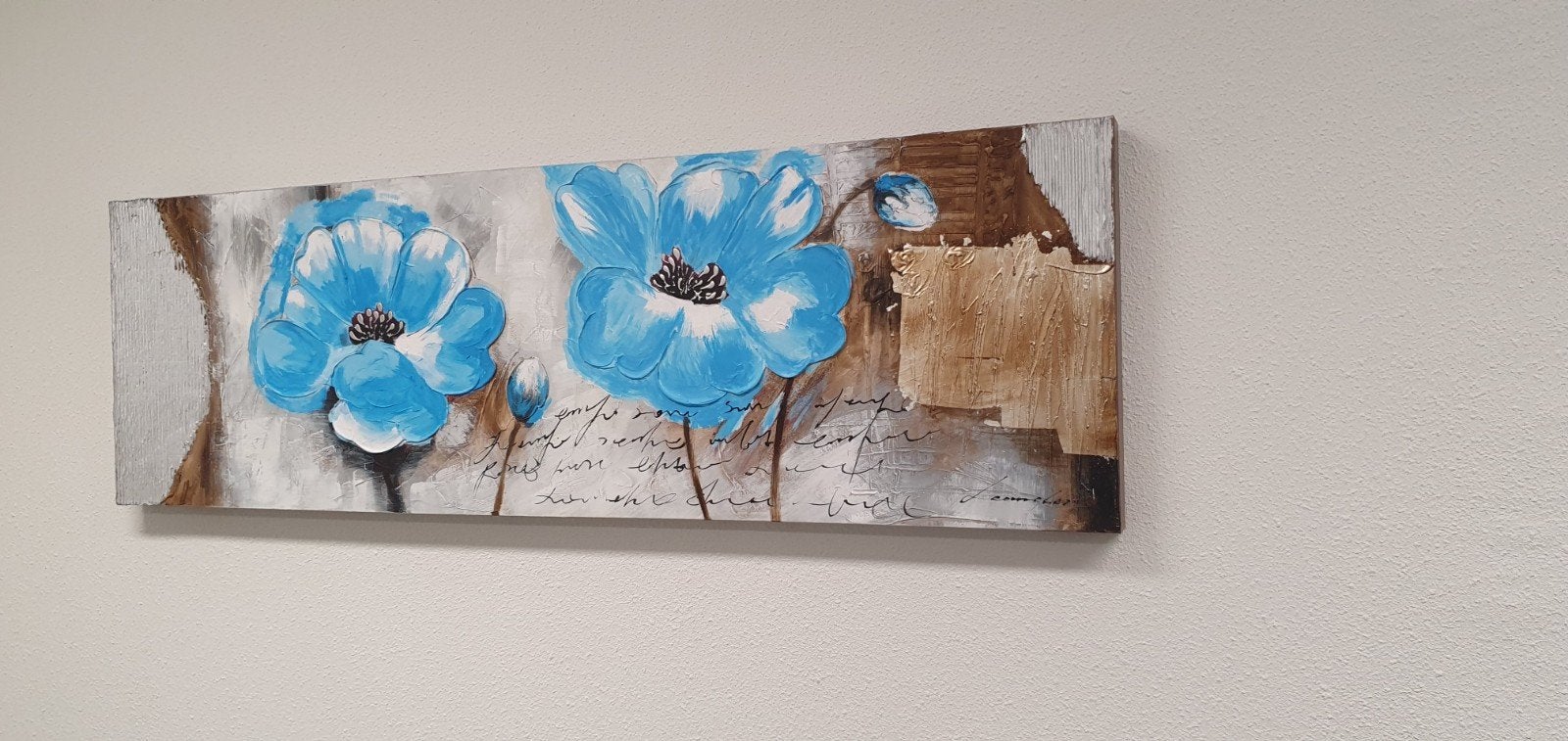 Schilderij met blauwe bloemen, Ophalen