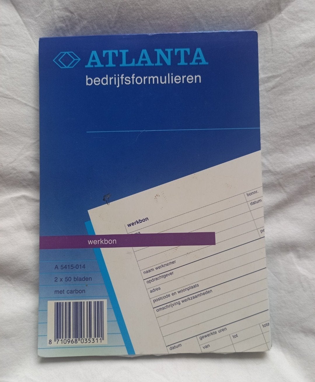 Atlanta Bedrijfsformulieren Werkbonnen Boek met Carbon, Ophalen of Verzenden
