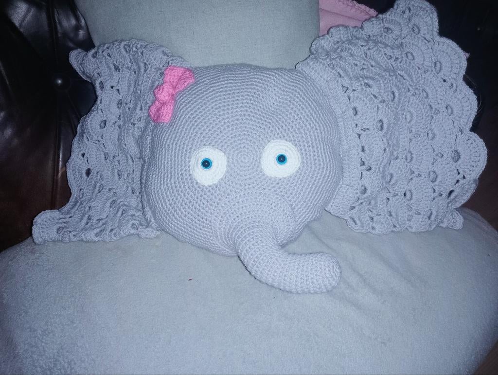 Handgemaakt olifant kussen, Ophalen of Verzenden, Nieuw, Vierkant