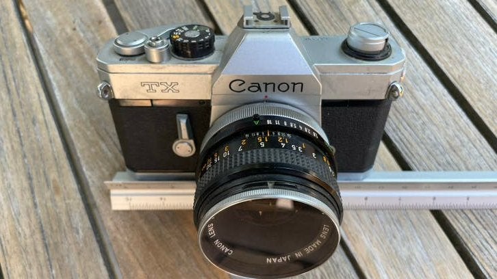 Canon TX Spiegelreflexcamera met FD 50mm 1:1.8 S.C. lens, Ophalen, Gebruikt, Spiegelreflex, Canon