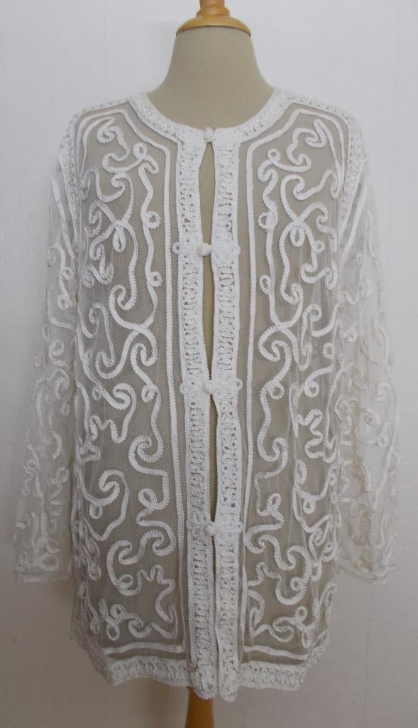 Boho/Ibiza aparte beige vest/top! L/XL, Verzenden, Beige, Maat 42/44 (L), Zo goed als nieuw