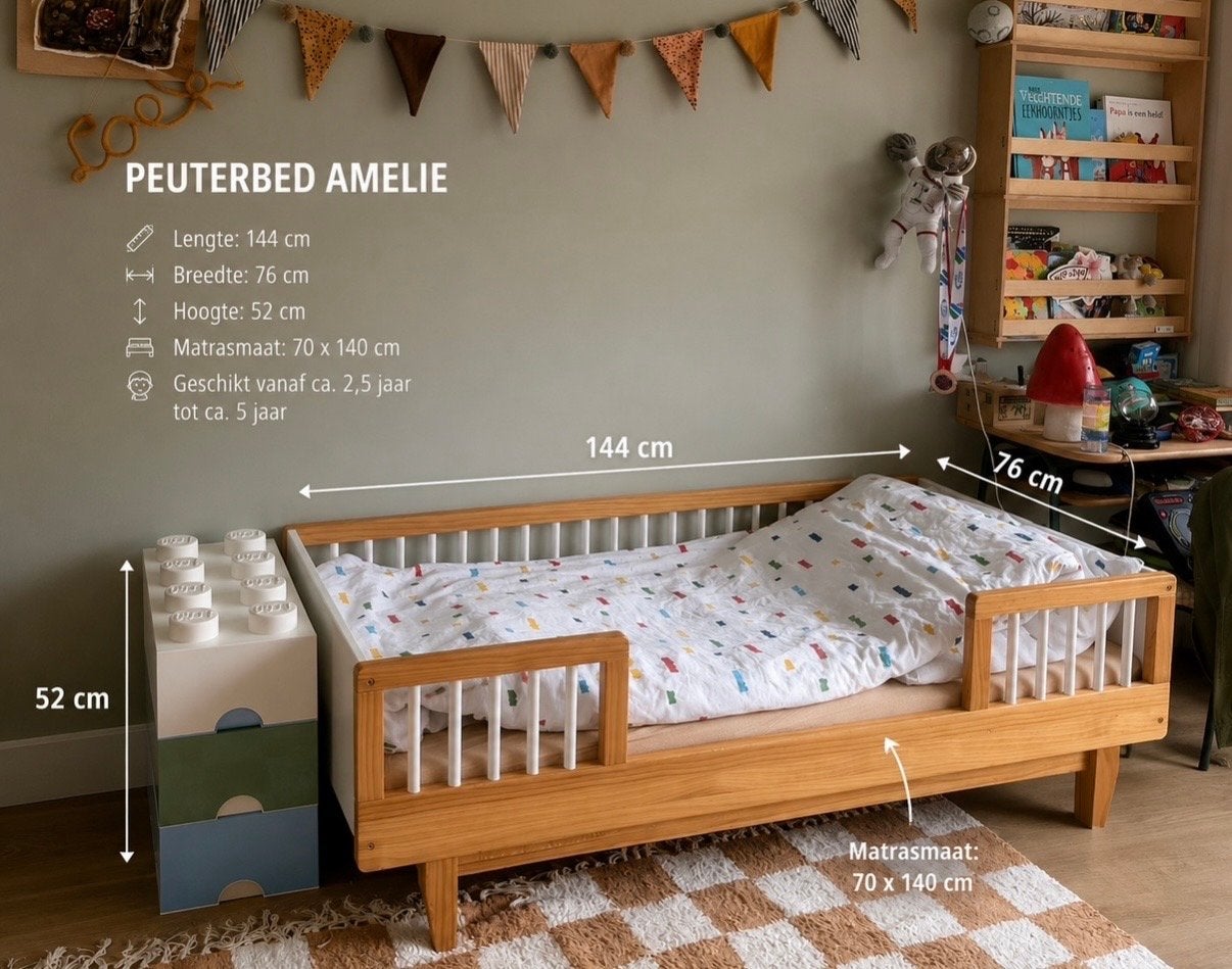 La Petite Amélie Cerise peuterbed 70x140 cm, Ophalen, Gebruikt, Ledikant