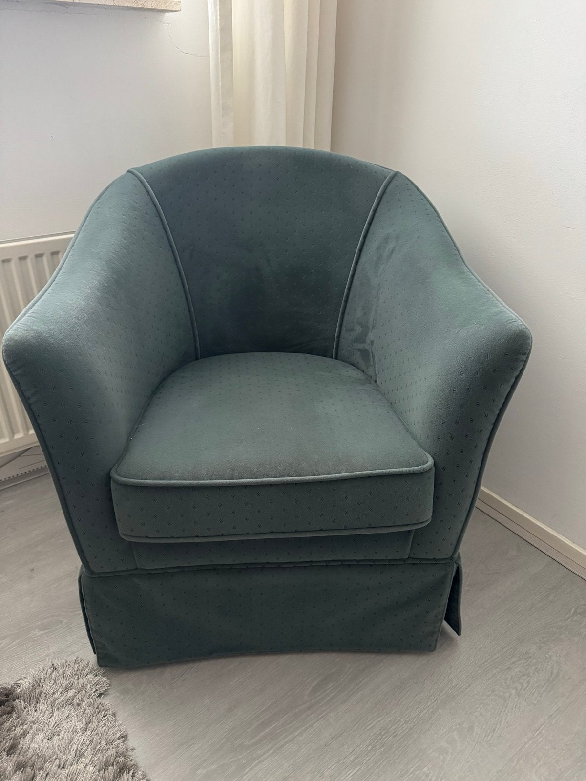 Comfortabele fauteuil groen, Huis en Inrichting, Fauteuils, Ophalen, Gebruikt, Stof, 75 tot 100 cm