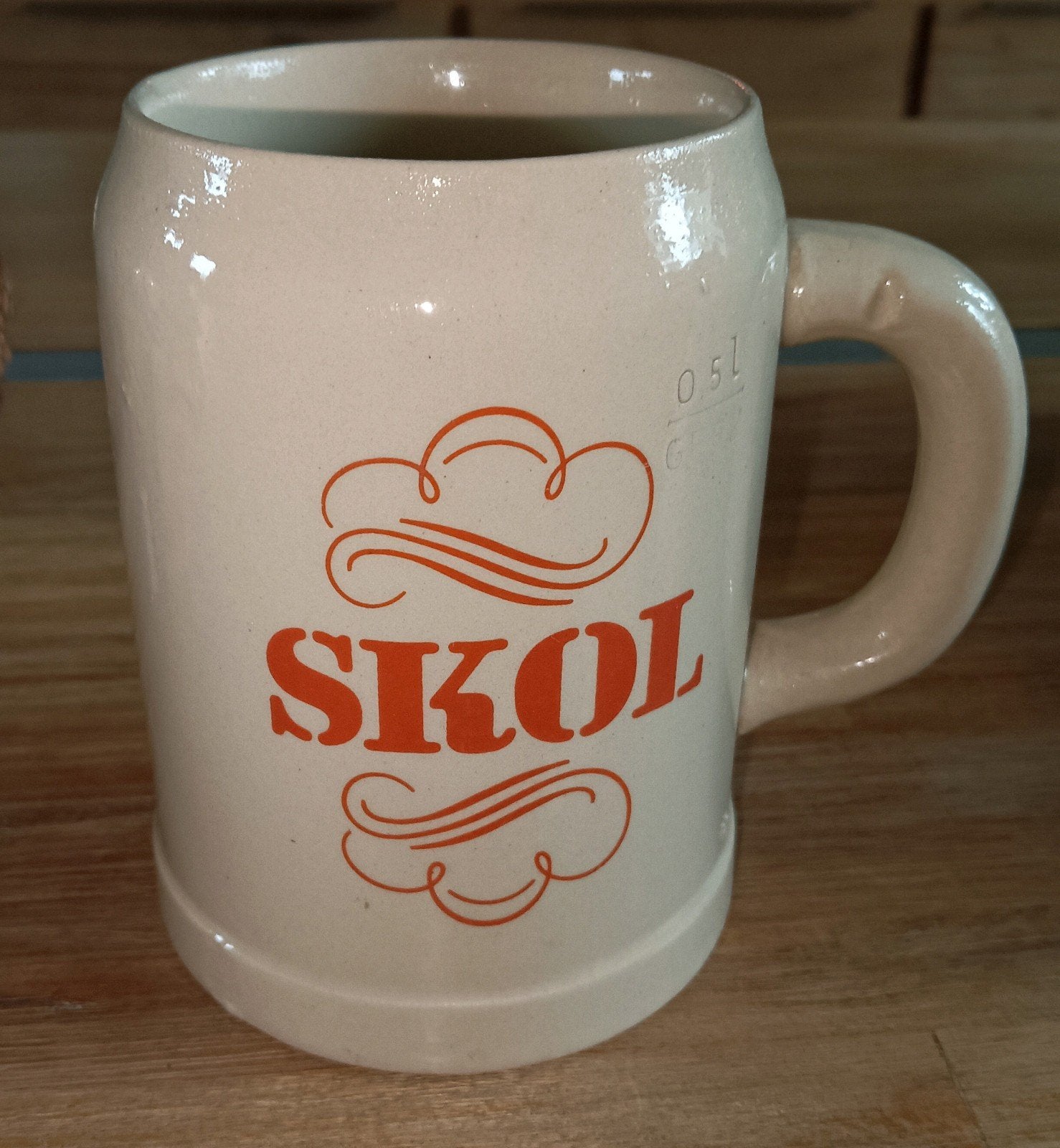 Vintage Skol Aardewerk Pul - Bierpul met Brouwer Afbeelding, Ophalen of Verzenden, Zo goed als nieuw, Pul(len), Overige merken