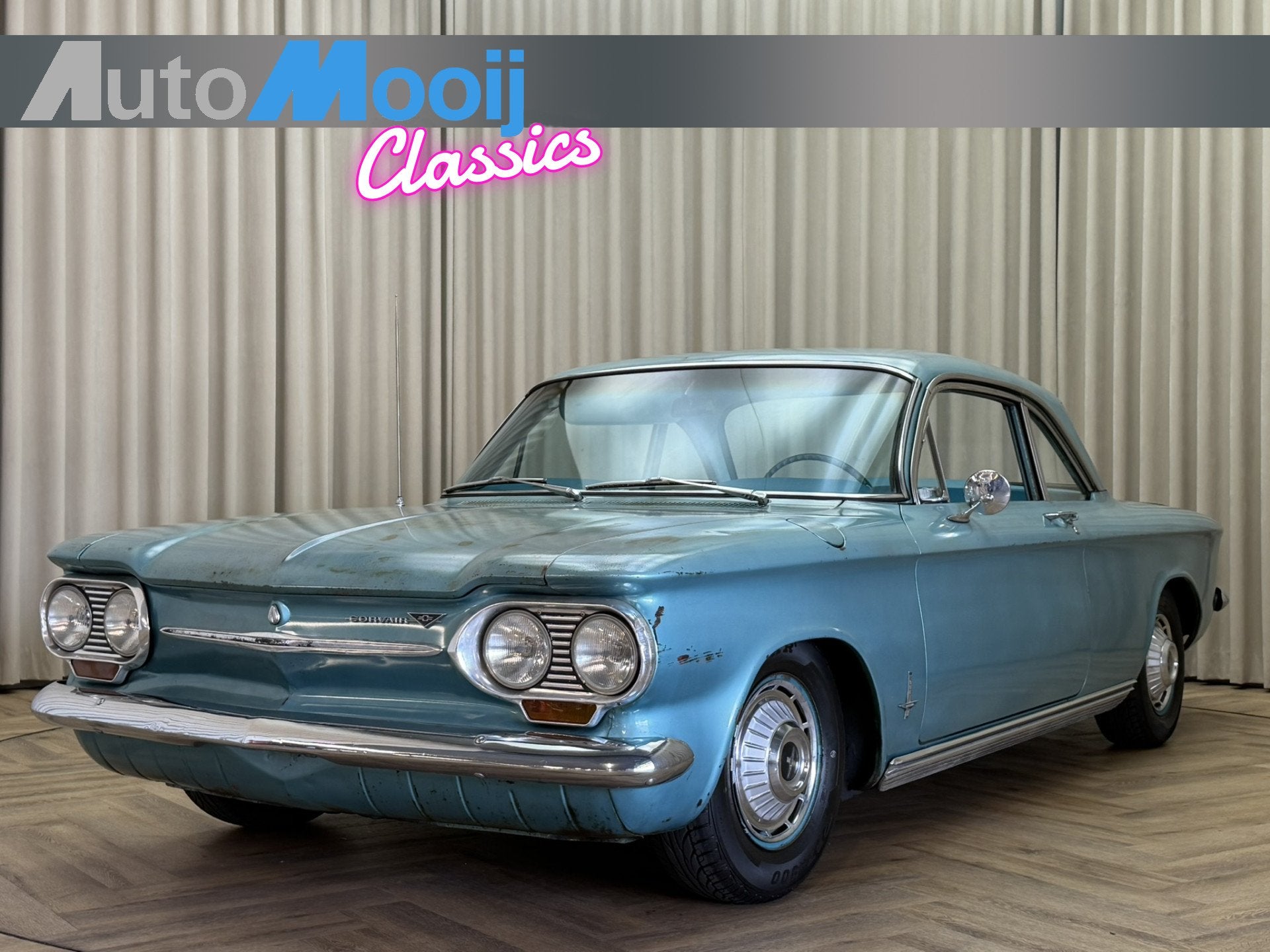 Chevrolet Corvair Monza 900 / Coupé / NL-EU Kenteken / Supe, Auto's, Automaat, Chevrolet, Blauw, Leder