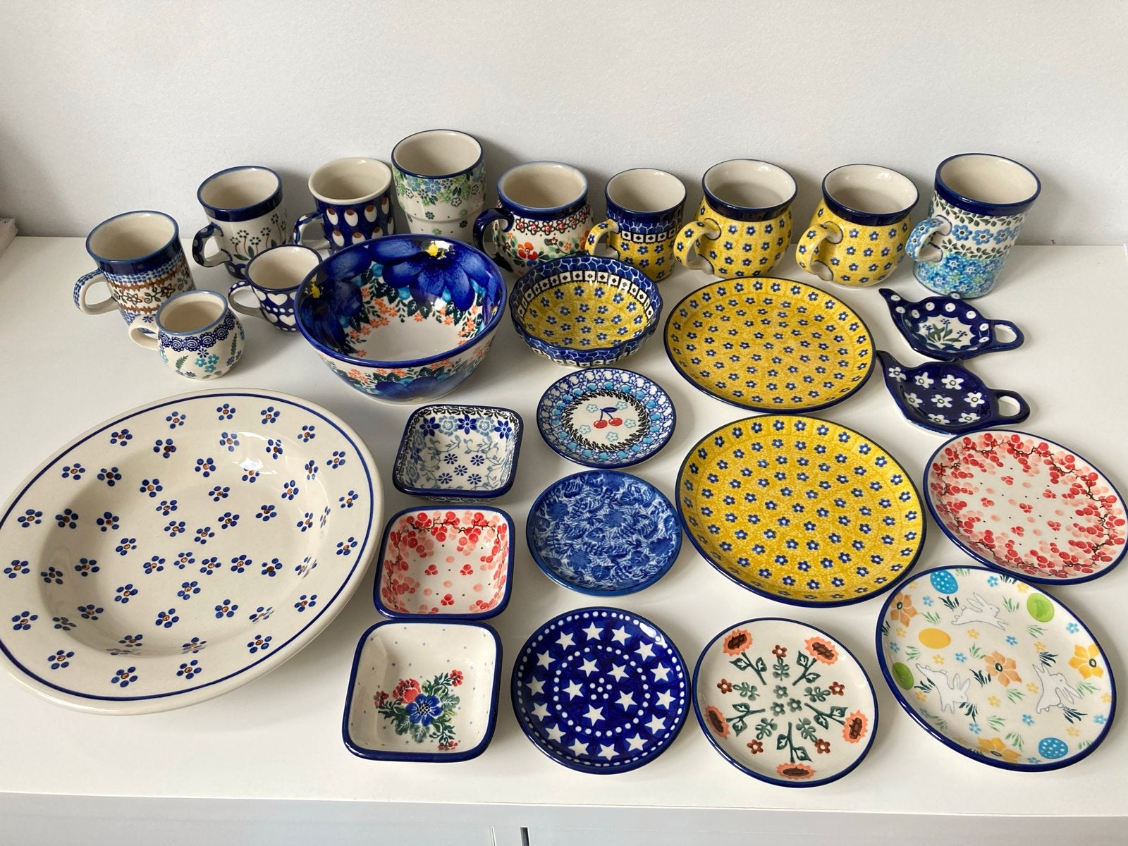 27-delig Bunzlau Pools servies - zo goed als nieuw, Huis en Inrichting, Keuken | Servies, Overige merken, Keramiek, Landelijk/Boerenbont