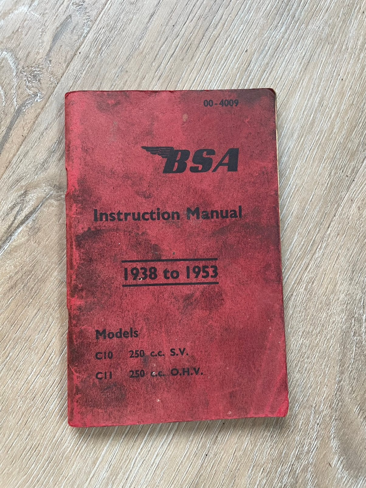 WW2 Instruction Manual BSA motor 250cc. C10 & C11, Ophalen of Verzenden, Landmacht, Engeland, Boek of Tijdschrift