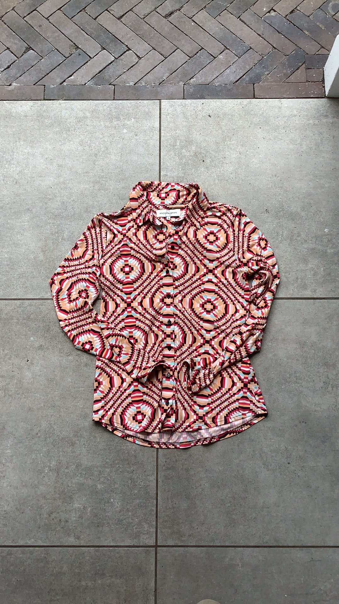 Dames blouse travel stof andCoWoman €15, Ophalen of Verzenden, Zo goed als nieuw, Maat 38/40 (M)