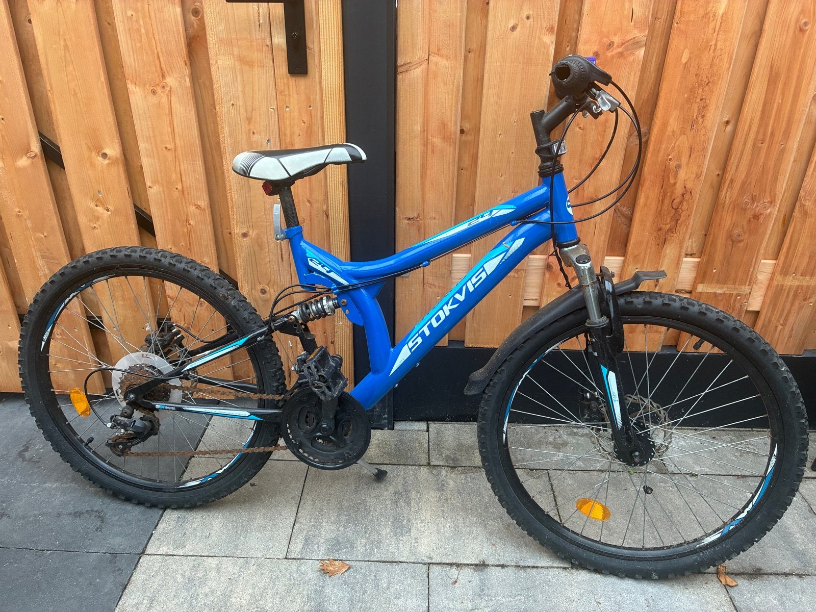 Stokvis Mountainbike 24 inch - Blauw, Ophalen, Handrem, Schijfrem, Gebruikt