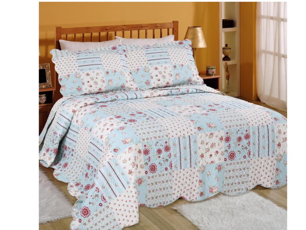 Bedsprei Sleeptime Joyce 250x260 incl. Kussenslopen, Huis en Inrichting, Ophalen, Zo goed als nieuw, Tweepersoons, Blauw