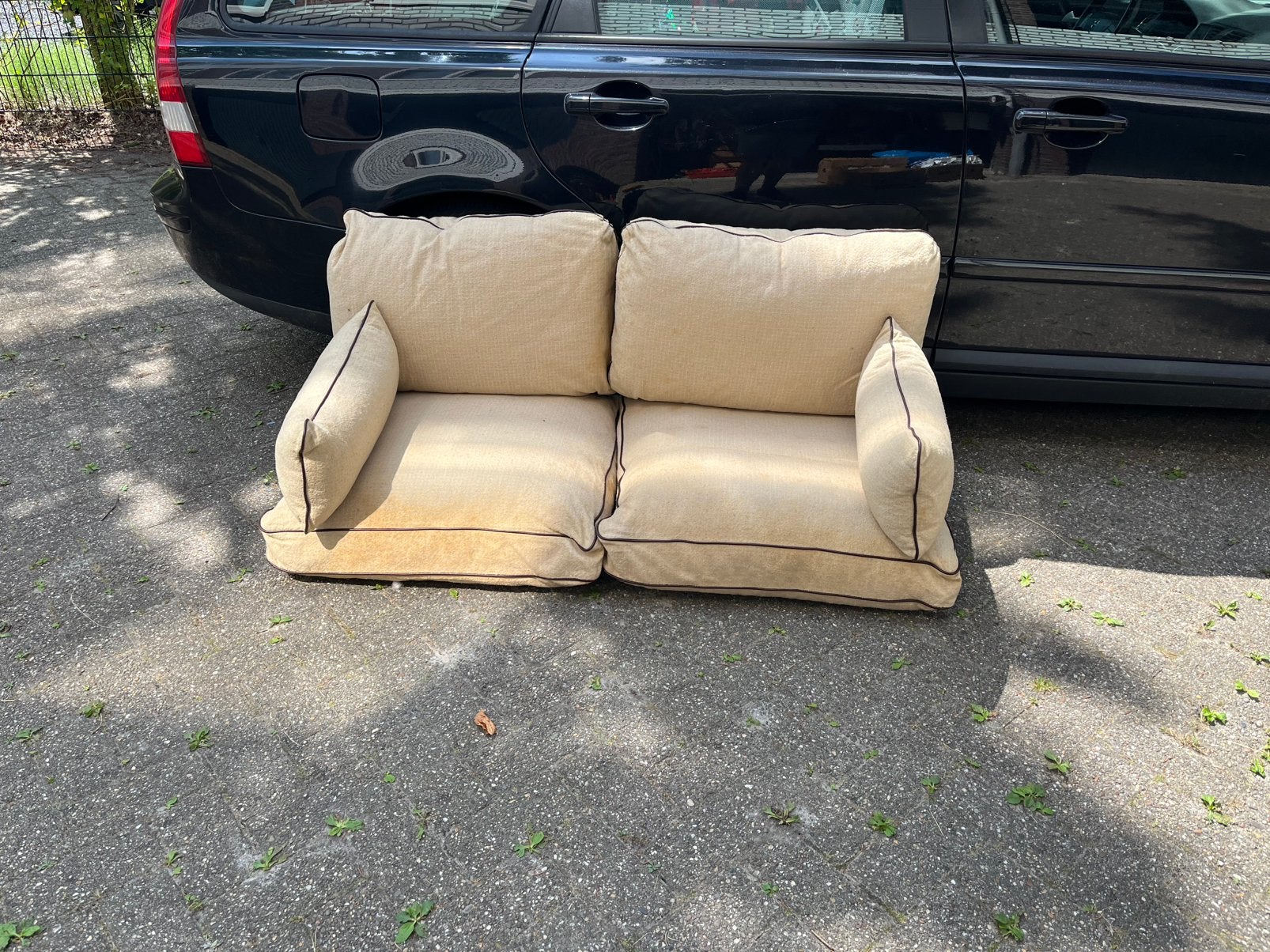 Vintage jaren 80 slaapbank met matras, Huis en Inrichting, Ophalen, Zo goed als nieuw, Tweepersoons