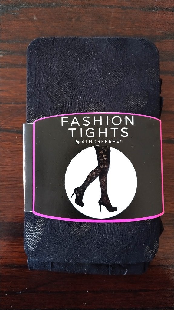 Panty met hartjes, Maat Small-Medium, Zwart, Zwart, Nieuw, Maat 40/42 (M), Ophalen of Verzenden