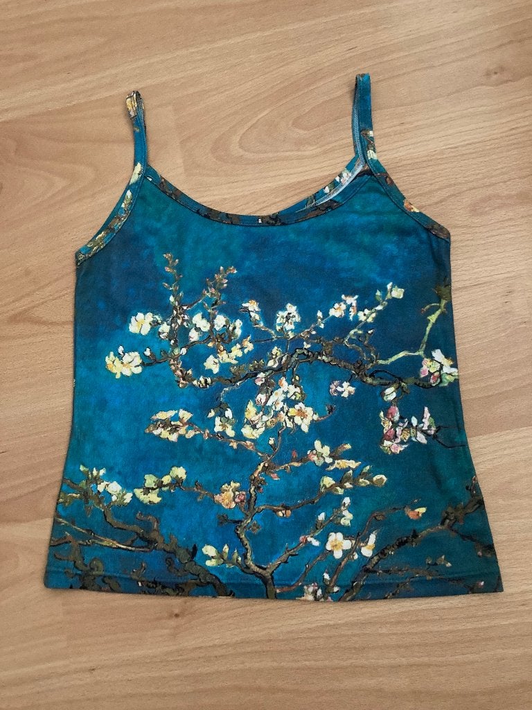 Tops in Amandelbloesem Vincent van Gogh print maat L, Ophalen, Meerkleurig, Maat 42/44 (L), Zo goed als nieuw