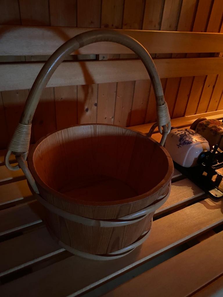 Luxe Kambala Houten Sauna Emmer - Zo goed als nieuw, Ophalen of Verzenden, Zo goed als nieuw, Toebehoren