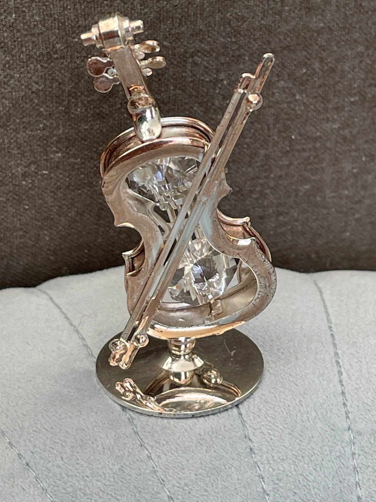 Muzikale viool decoratie met kristallen, Ophalen of Verzenden, Zo goed als nieuw, Overige typen