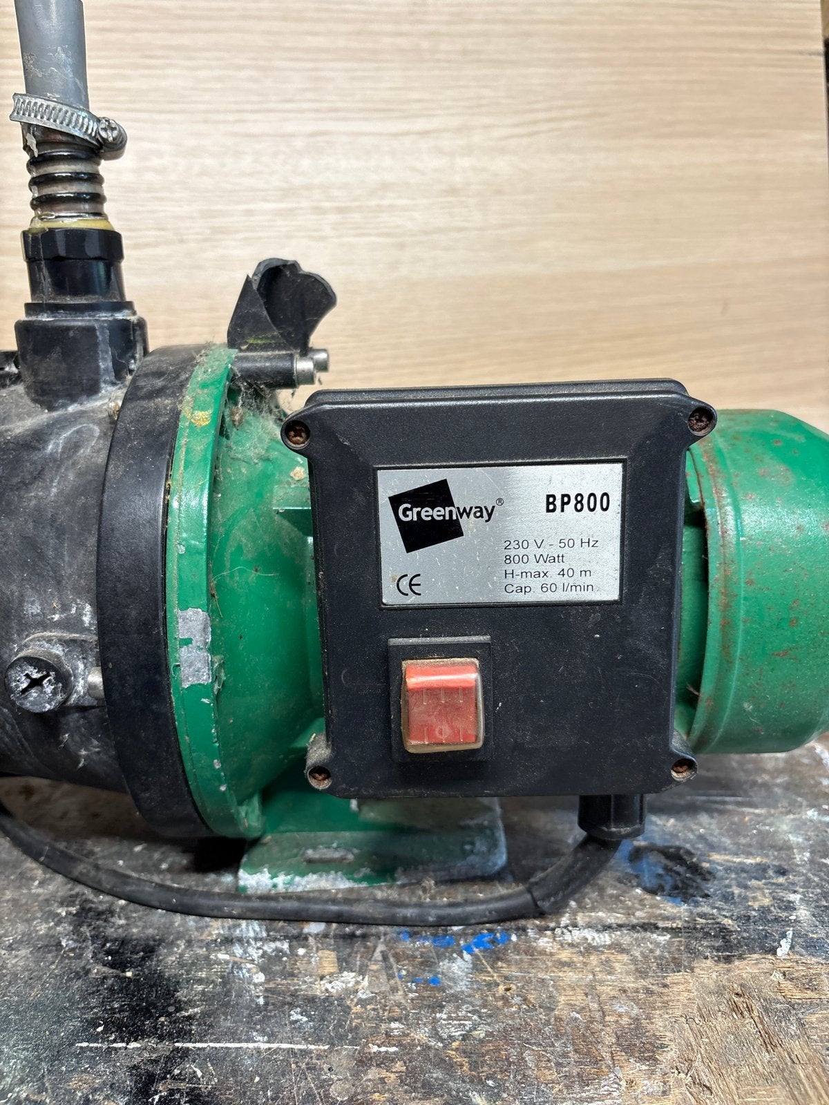 Greenway BP800 Hydrofoorpomp - 800W, 60 l/min, Ophalen of Verzenden, Gebruikt, Elektrisch, Hydrofoorpomp